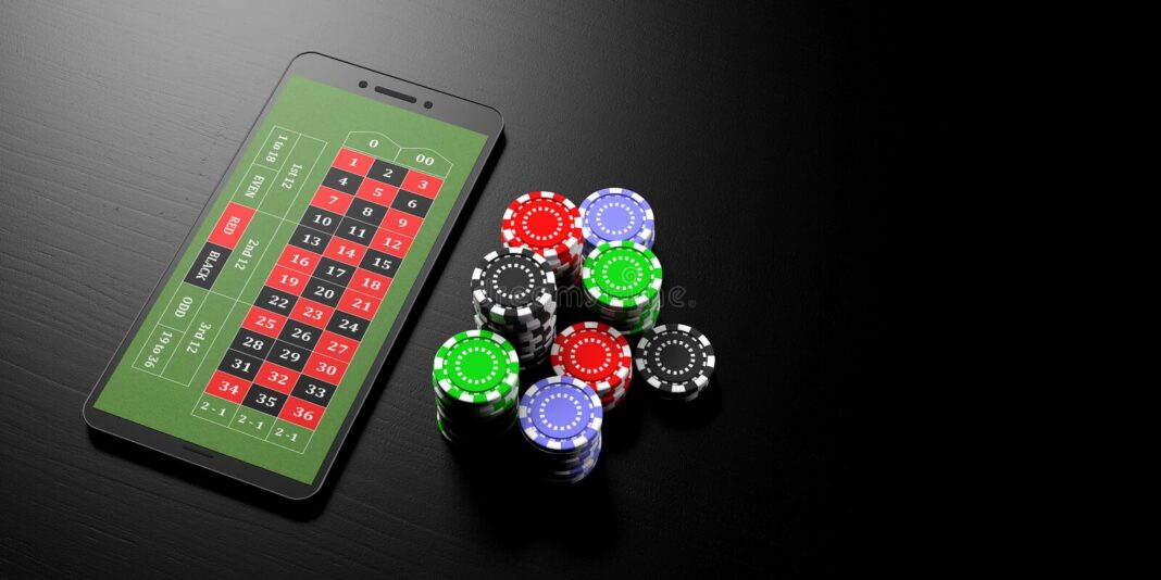 online-betting-smartphone-casino-poker-chips-black-background-banner-copy-space-d-illustration-smartphone-online-betting-109726126