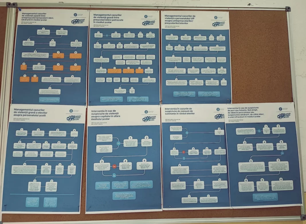 Școlile implementează afișele conform cerințelor Ministerului Educației pentru gestionarea cazurilor de violență