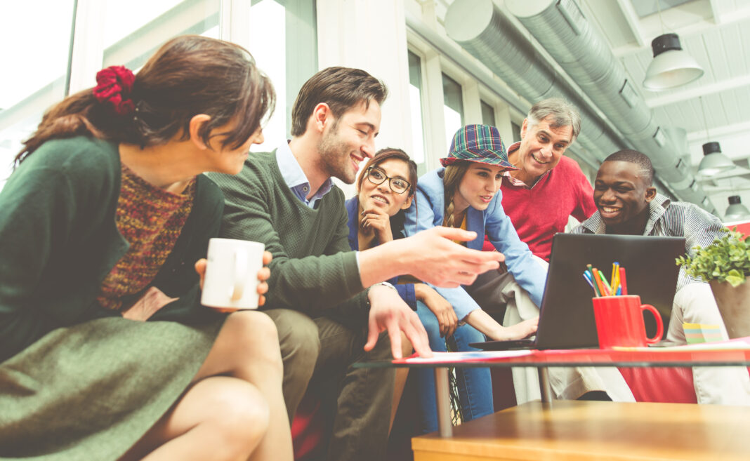 Start up team at work on a new project