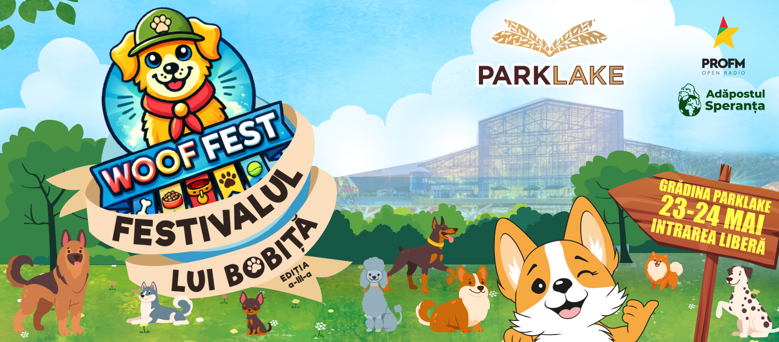 Poza pentru articolul Cum va arăta WOOF Fest 2026 la ParkLake: activități pentru câini, adopții și zone dedicate comunității pet friendly
